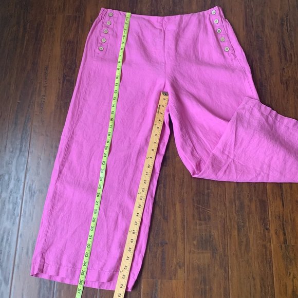 J. JILL Linen Full-Leg Sailor Crops Wide-Leg High-Waist - Picture 9 of 9